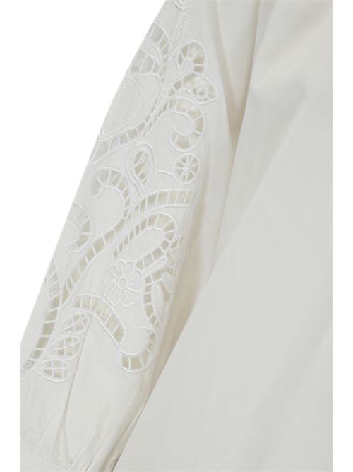 Camicia in cotone con inserto Sangallo NO SECRETS | 251NS239COCCO